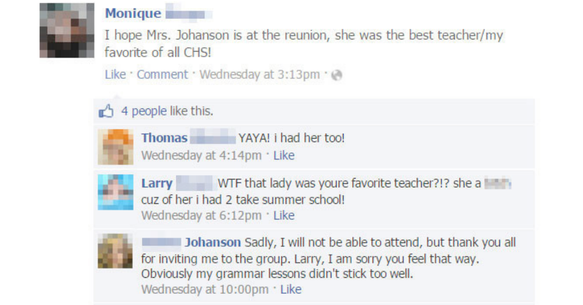 Teacher Roasted Student On Facebook For Being An A-hole - grandgoldman.com