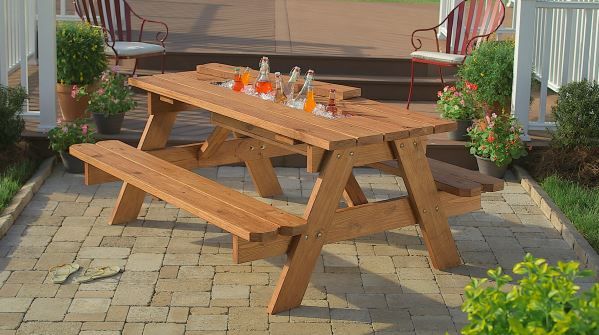 How to Build a Picnic Table with a Cooler - grandgoldman.com