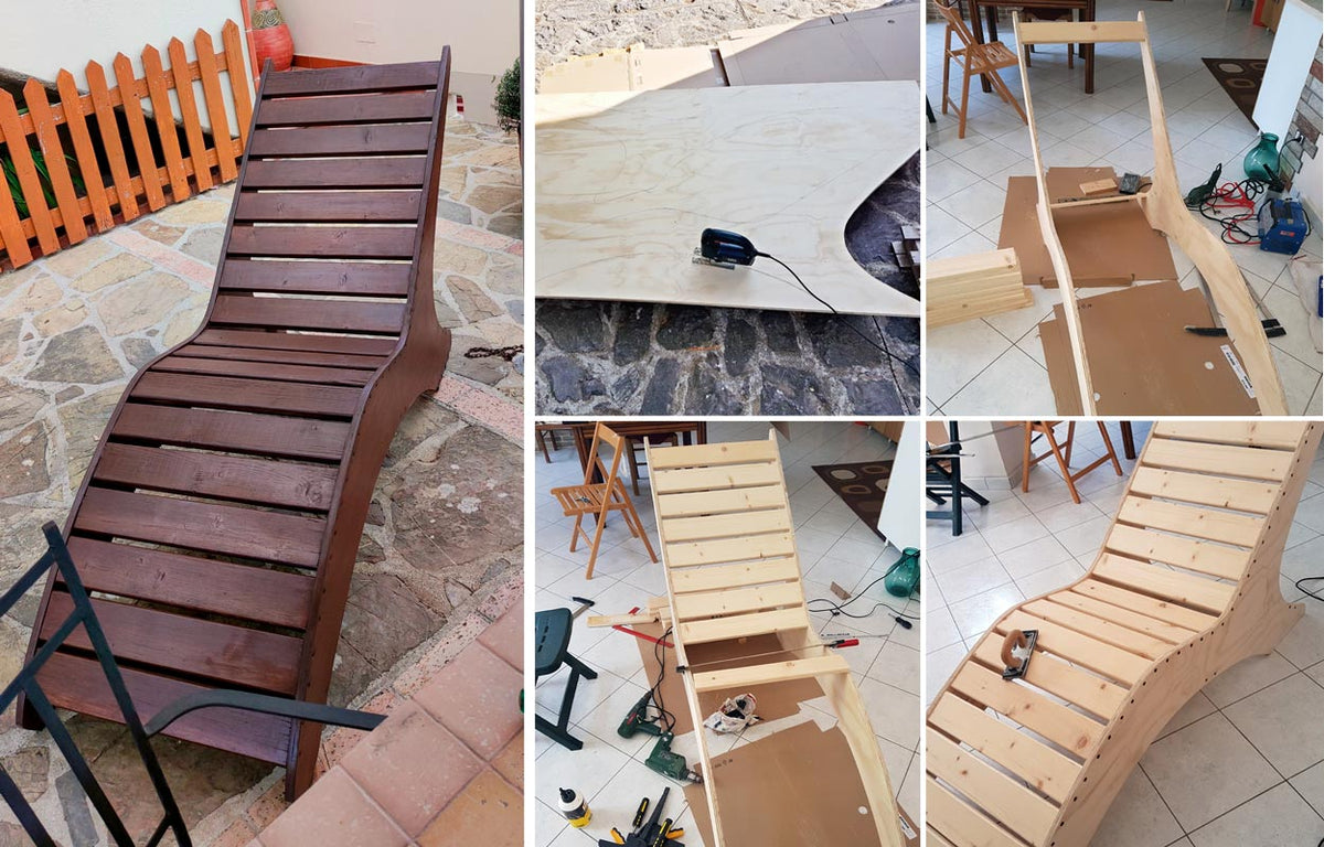 DIY Wooden Slatted Chaise Lounge for Your Garden