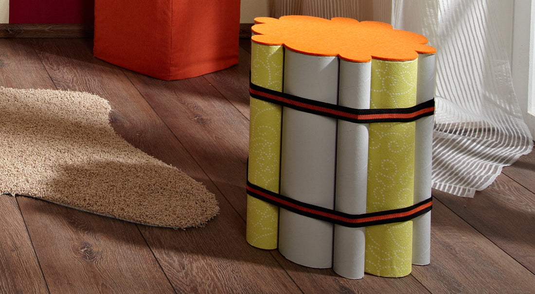 DIY Stool Made from Cardboard Tubes: A Creative Upcycling Project
