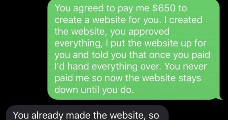 Choosing Beggar Won’t Pay For Website, Loses It When Developer Takes It Down - grandgoldman.com