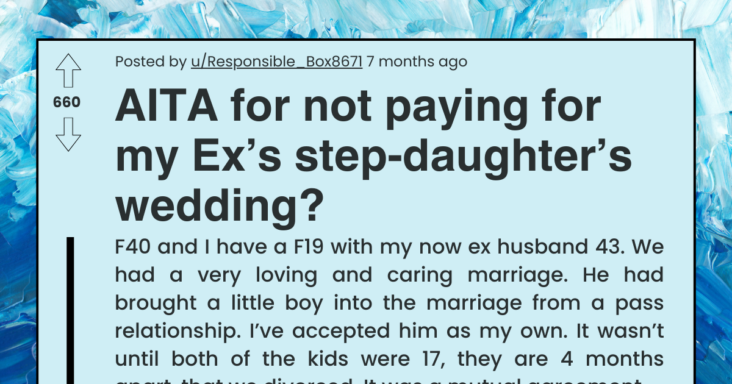Mom Gets Sued For Refusing To Pay For Ex-Husband’s Daughter’s Wedding With The ‘Children’s Fund’ She Set Up While They Were Together