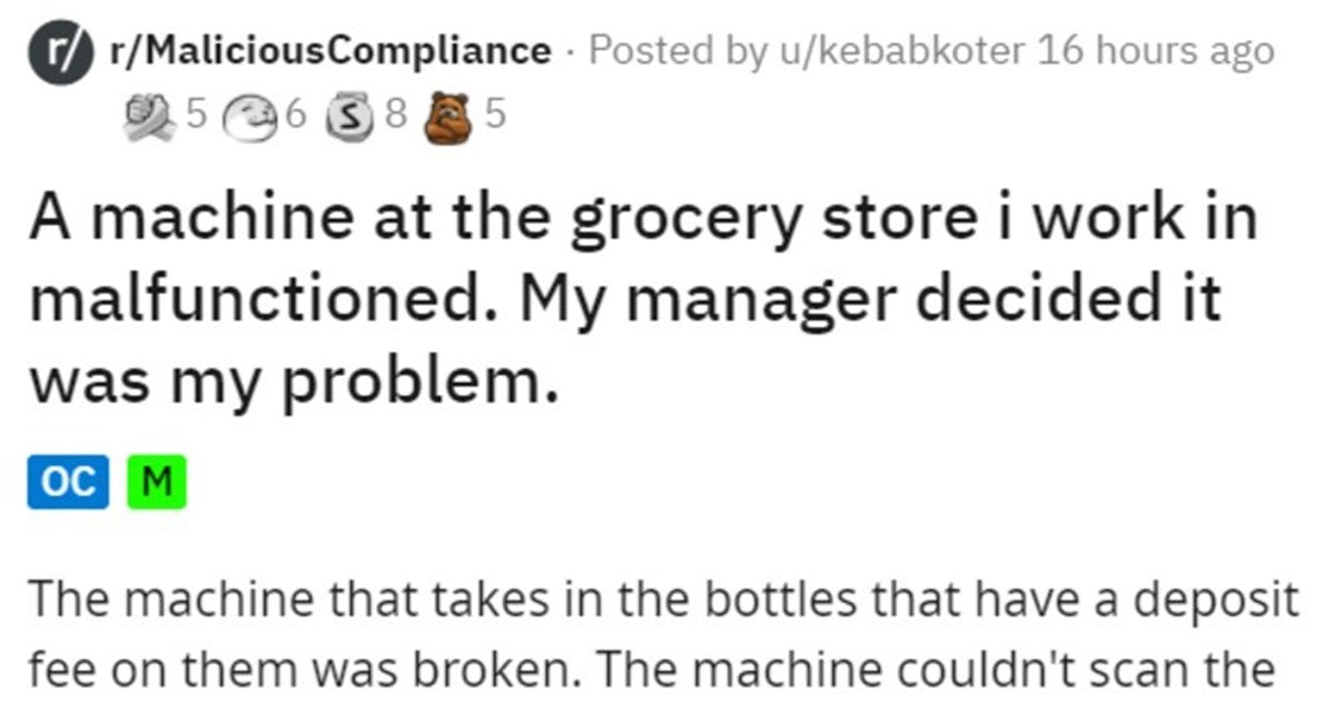 Manager Asks Unqualified Employee To Fix Machine, They Maliciously Comply - grandgoldman.com