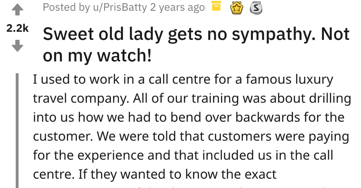 Call Center Employee Helps Out A Sweet Old Lady When No One Else Would - grandgoldman.com