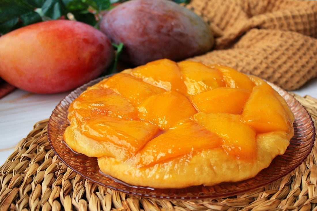 Mango Tatin Tart Caramelized Fruit Dessert Recipe - grandgoldman.com