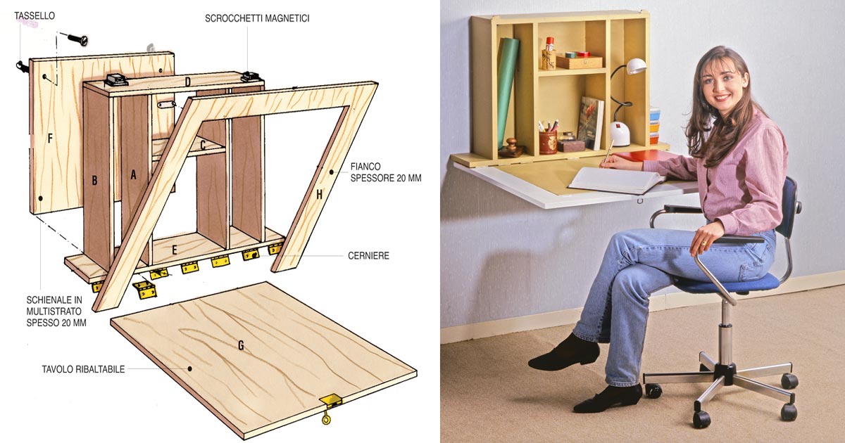DIY Folding Wall-Mounted Table in Plywood | How to Build It