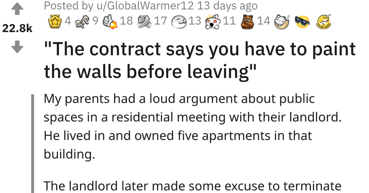 Landlord Forces Tenants To Paint Before Leaving, Regrets It