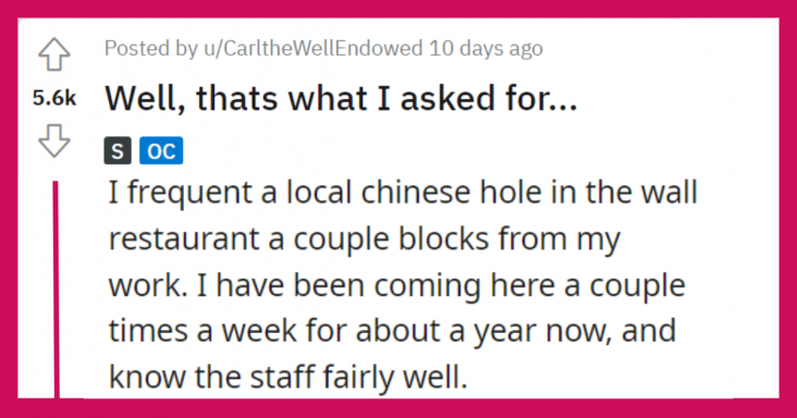 Pranking Customer Who Wanted His Meal As Spicy As If The Chef Hated Him, Regrets It