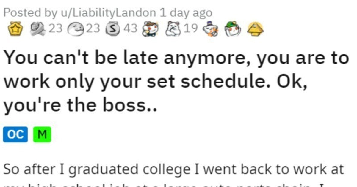 Employee Maliciously Complies With The Manager When He Asks For Him To Work His Schedule - grandgoldman.com