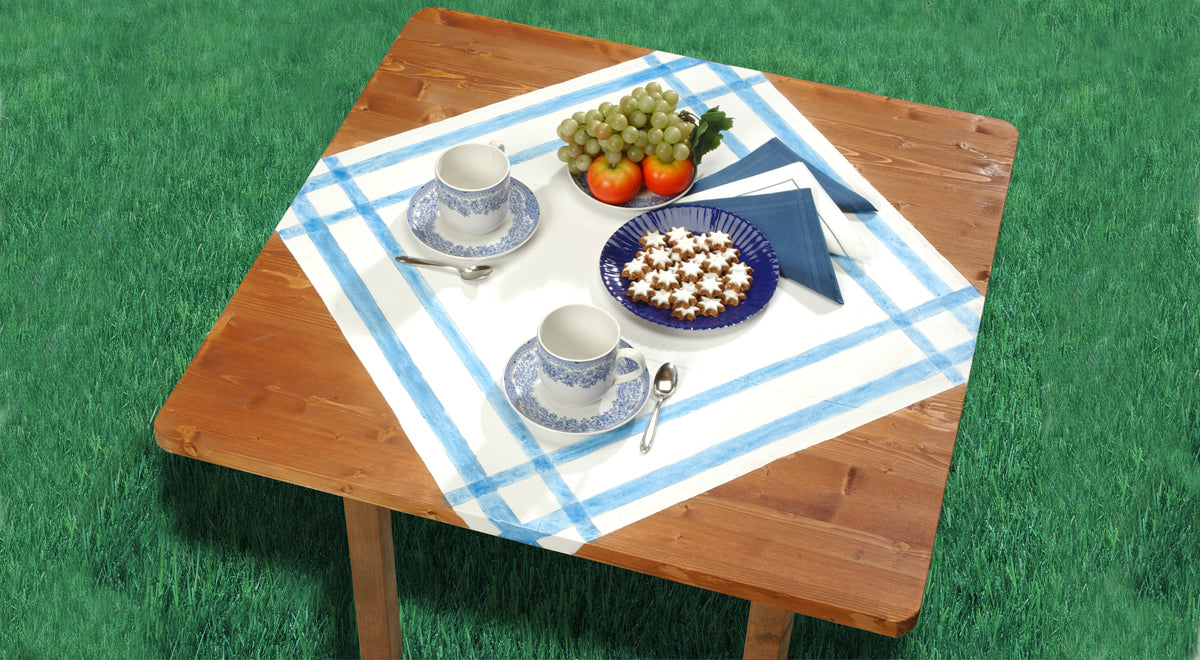 DIY Trompe L'Oeil Tablecloth: Paint a Permanent Outdoor Table Decor