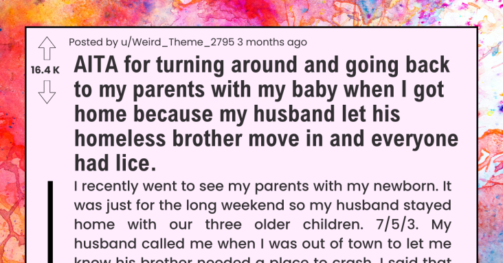 Wife Moves Back To Her Parent’s House Because Husband Let His Homeless Brother In Who Gave Everyone Lice - grandgoldman.com