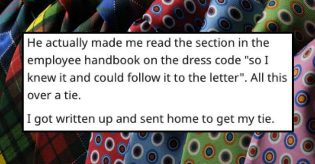 Guy Maliciously Complies With Dress Code By Wearing Ugly Ties