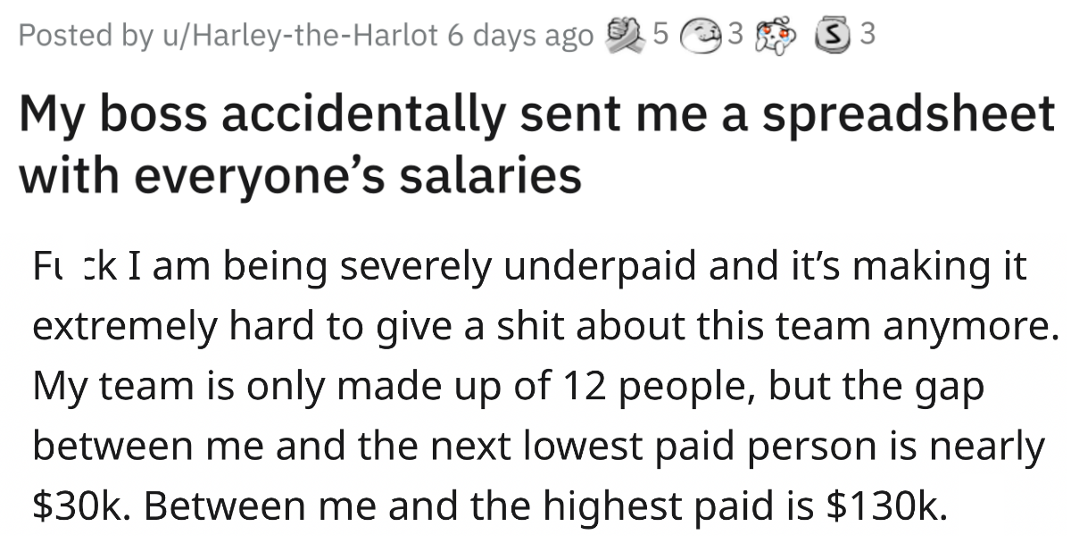 Woman Learns That She Is The Lowest Paid Employee When Her Boss Accidentally Sends Her The Salary Spreadsheet