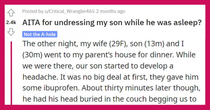 Mother Asks If They Are Wrong For Undressing Her 13-Year-Old Son