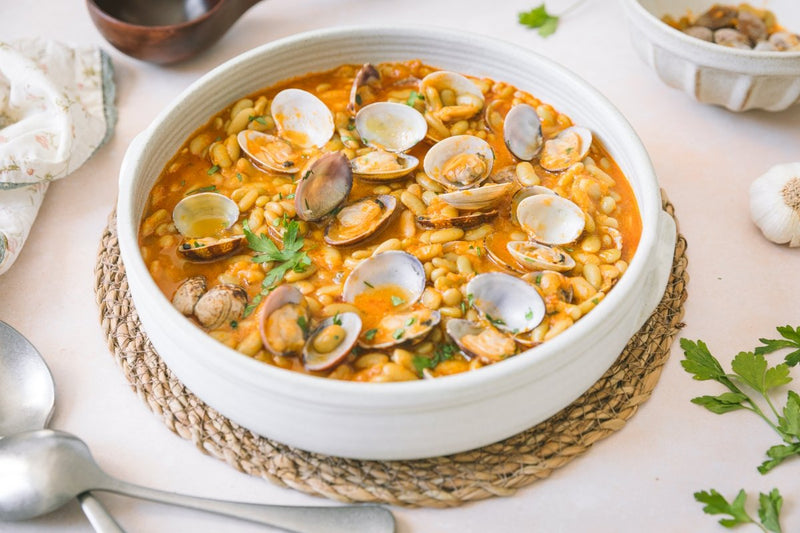Verdinas with Clams: Asturian Sea and Land Stew, Creamy Bean Bowl
59
