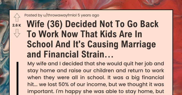 Husband Seeks Advice As Wife Refuses To Return To Work Even Though Family Is Financially Struggling