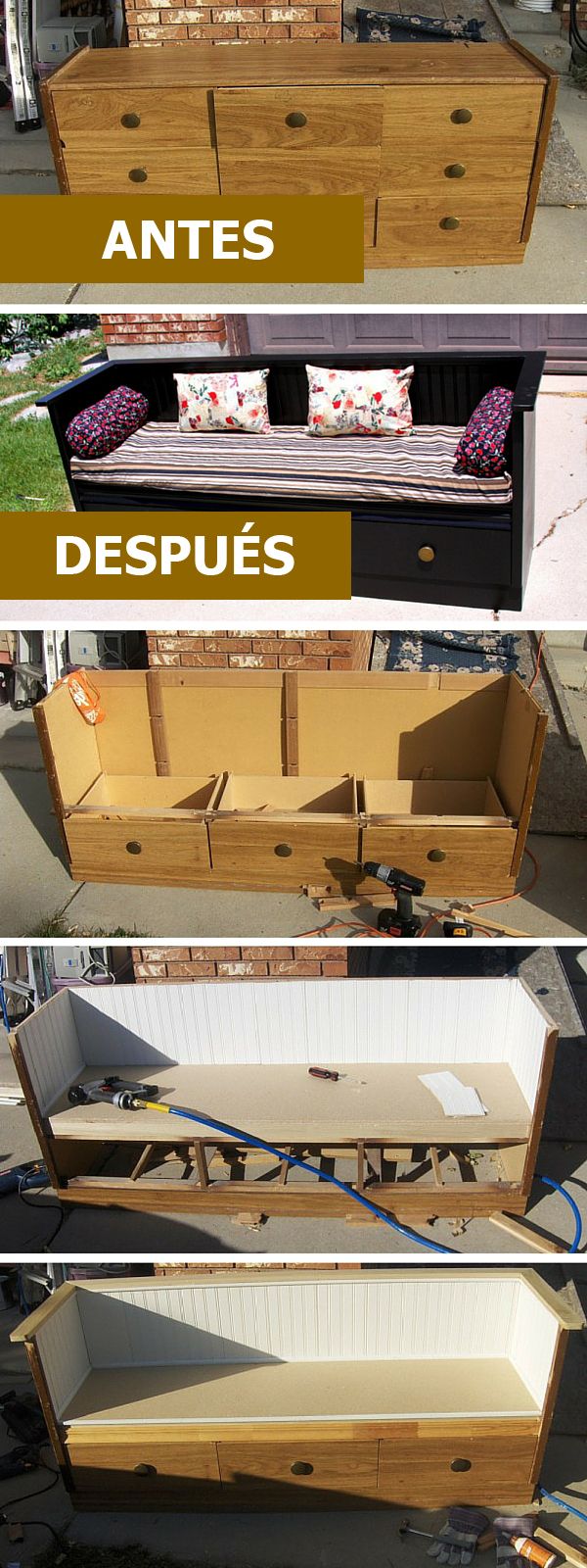 8 examples of how to transform an old piece of furniture into something useful - grandgoldman.com