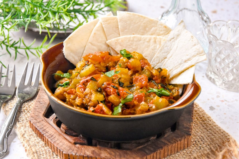 Zaalouk: Creamy Smoky Moroccan Eggplant Tomato Dip  
50