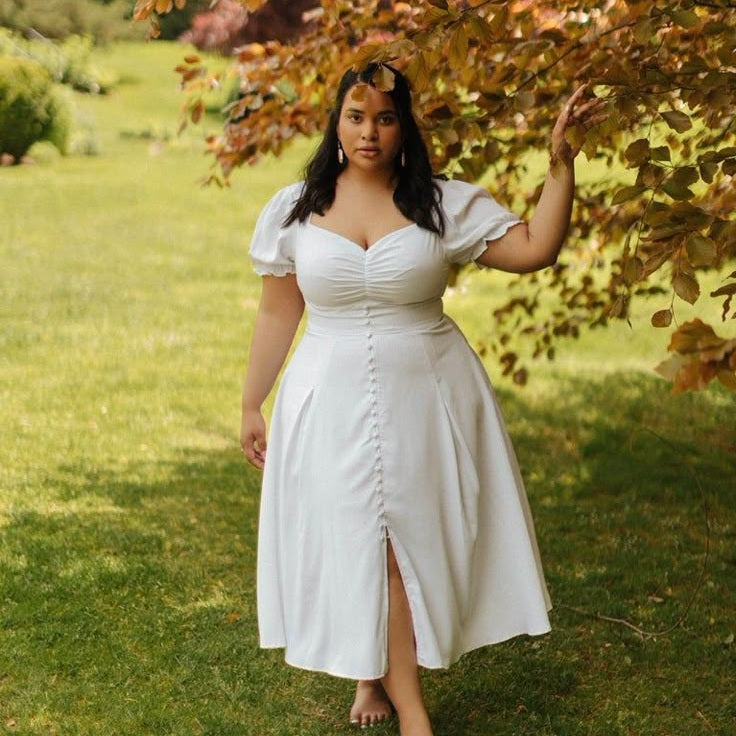 Plus Size White Dress collection - Grand Goldman