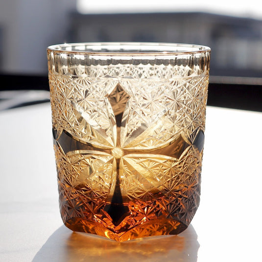 Udskåret blyfri krystalglas whisky tumbler