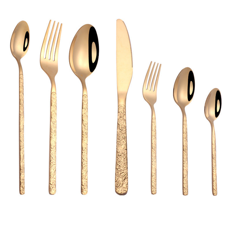 Embossed Textured Handle Steak Cutlery Western Cutlery - Grand Goldman