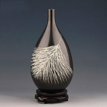 Boligdekoration Keramik Moderne Kinesisk Angel Fjer Vanddråbe Vase