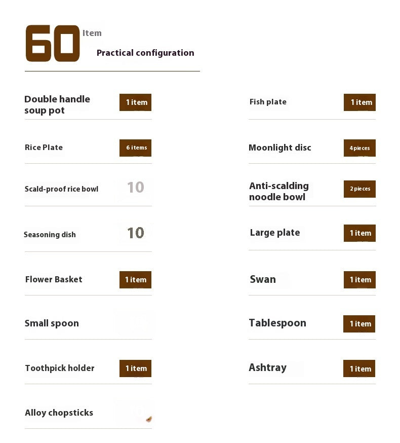 Household Style Enamel Bone China Tableware Set