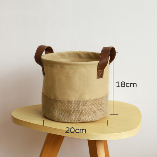 Cotton And Linen Foldable Storage Bucket Laundry Basket Dirty Clothes Storage Basket