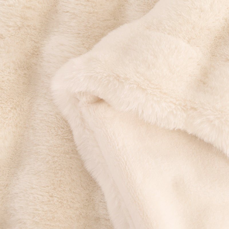 Large Bubble Rabbit Fur Thickened Double-layer Warm Blanket