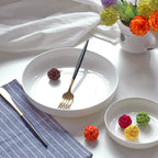 Home Fashion Pure White Bone China Plate Set