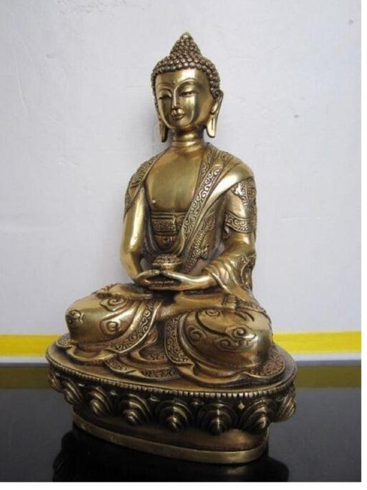 Pure Copper Amitabha Buddha Statue Ornamenter