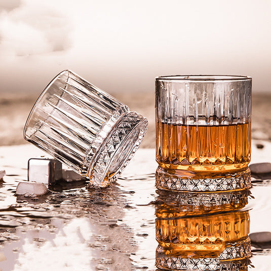 Striped Whisky Crystal Glass Cup