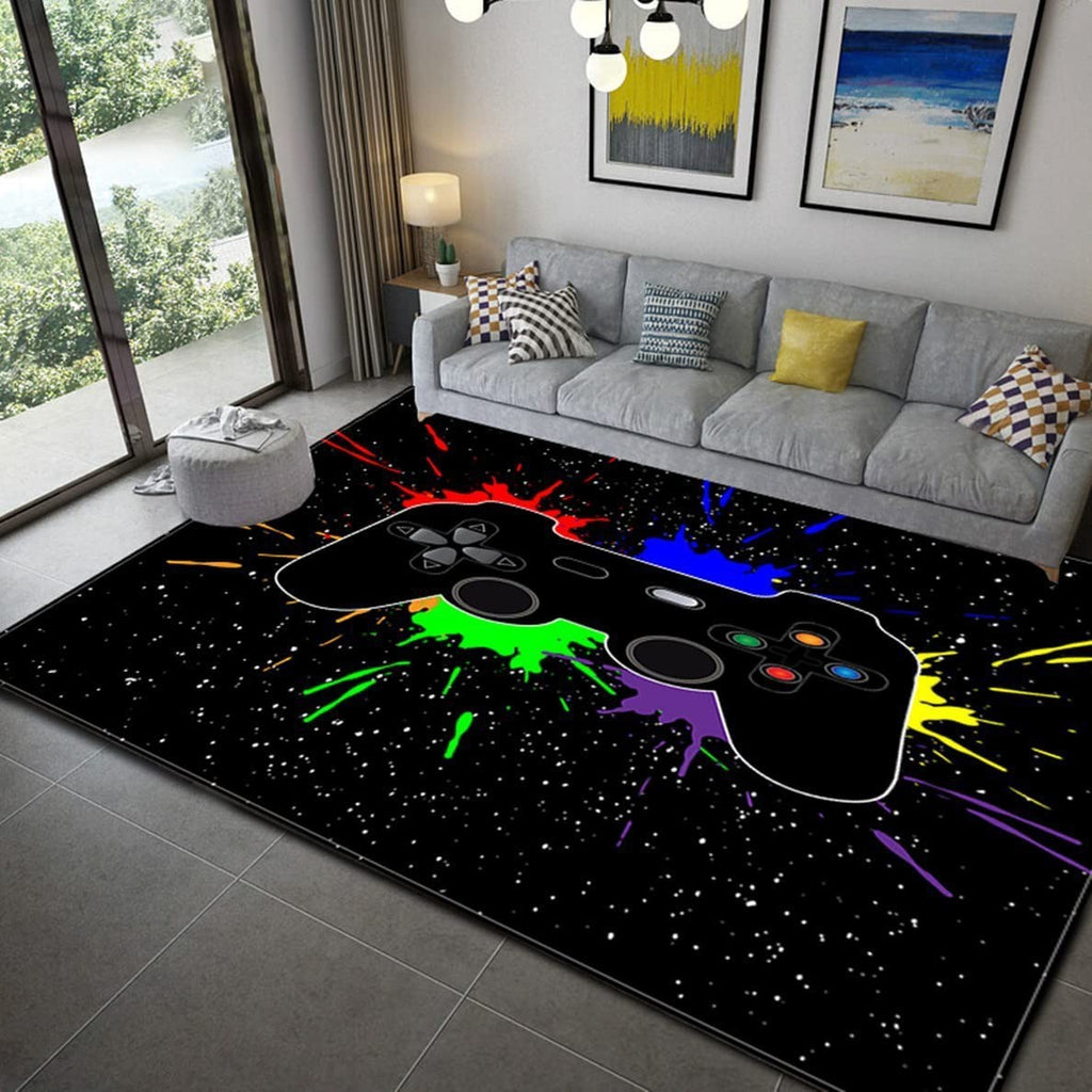 Home Living Room Game Console Controller Printed Decorative Carpet