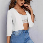 Women's Elegant Solid Color Casual Short Jacket