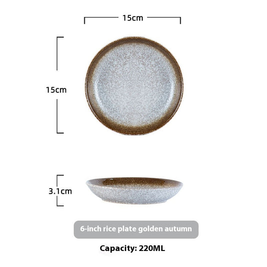 Household Ceramic Round Dinner Plate Small Plate