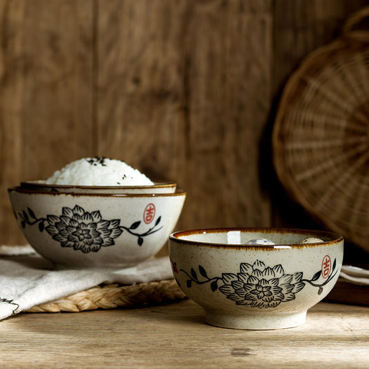 Simple Japanese Household Ceramic Soup Bowl