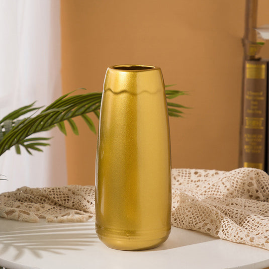 MULLER – Vase en céramique doré, Design moderne, Pot de fleur de Style européen, décoration de comptoir