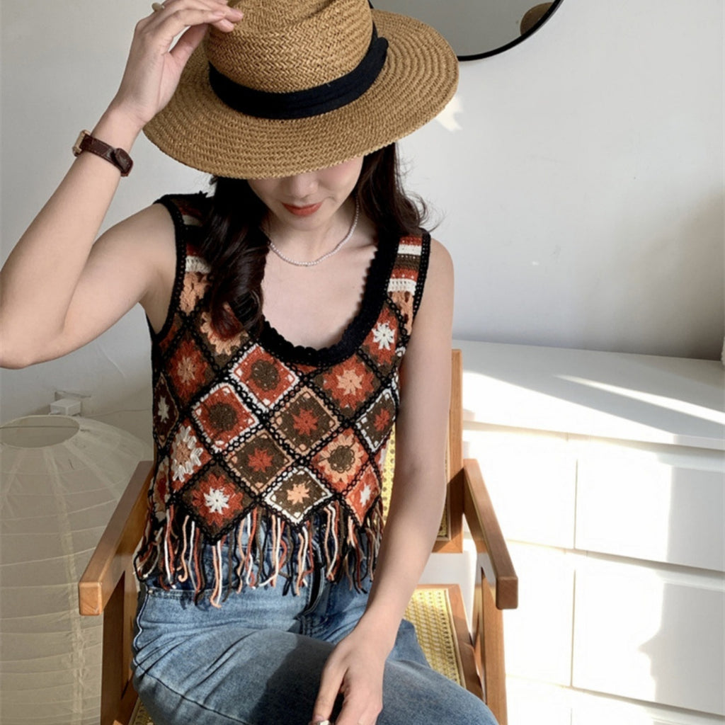 Women's Korean-style Crocheted Tassel Knitted Camisole