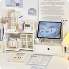 Desktop Combination Shelf Book Stand Student Desktop Book Display Shelf Drawer Type