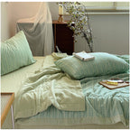 Fresh Plaid Summer Quilt High Quality Double-sided SummerQuilts Queen Bed Quilt Simple Luxury Comforter  Bedding Versatility Lightweight Bedding Sleep Blanket For Bedrooms And Airy Living Area