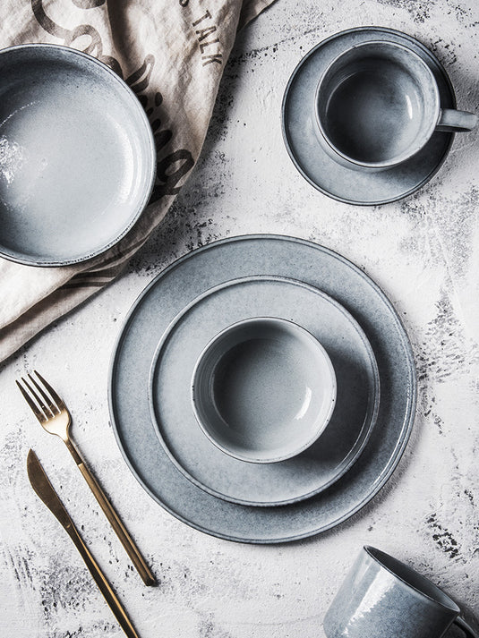 Retro Simple Household Ceramic Western Dinner Plate