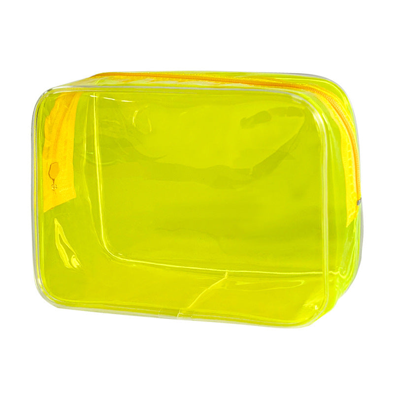 In Stock Solid Color Transparent Cosmetic Bag Large Capacity Convenient And Simple Storage Bag