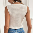 All-match V-neck Three-button Women's Vest