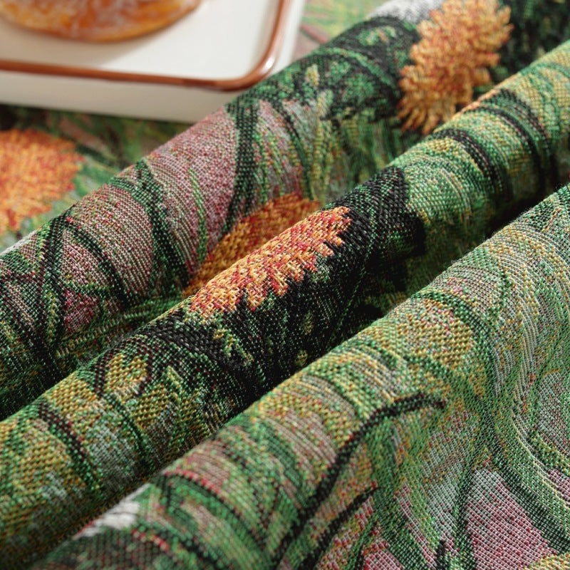 American Country Encryption Jacquard Round Coffee Table Cloth