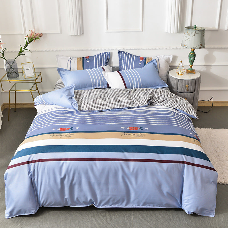 Simple Pure Cotton Brushed Four-piece Set