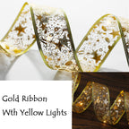 6LED Lights Gilding Double Ribbons Gilding Double Ribbons Christmas Tree Double Ribbons