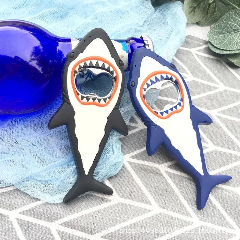1 Pc Shark Beer Bottle Opener Magnet 3d Cute Cartoon Animal Magnet Fridge Beer Bottle Opener Kitchen Bar Tools Magnet Stickers - Grand Goldman
