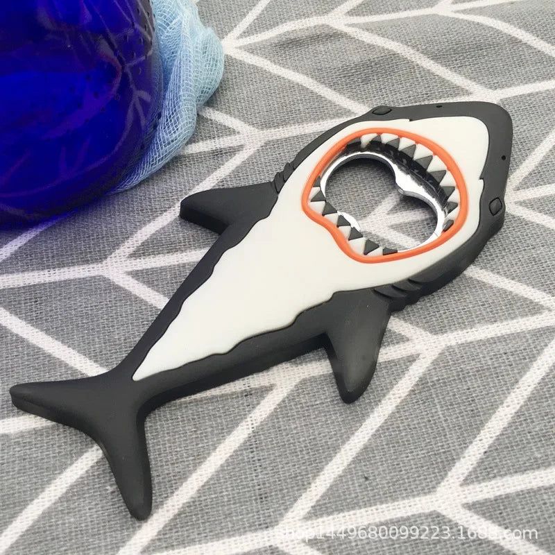 1 Pc Shark Beer Bottle Opener Magnet 3d Cute Cartoon Animal Magnet Fridge Beer Bottle Opener Kitchen Bar Tools Magnet Stickers - Grand Goldman