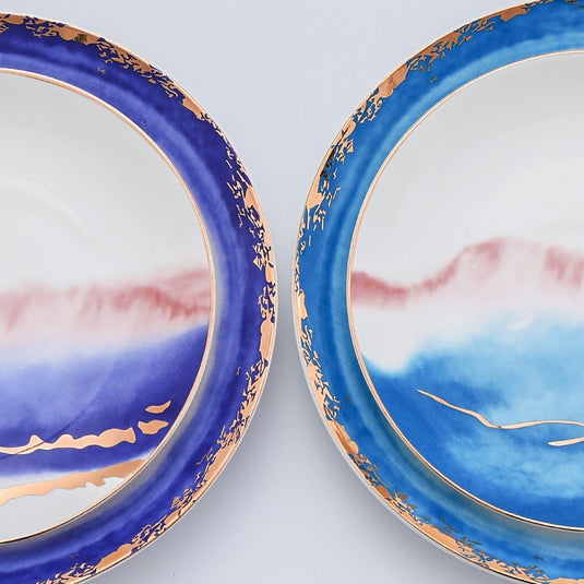 Landscape pattern ceramic dinner plate