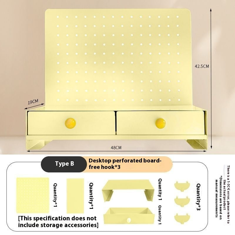 Desktop Wire-wrap Board Storage Rack Iron Home Office Study Desk